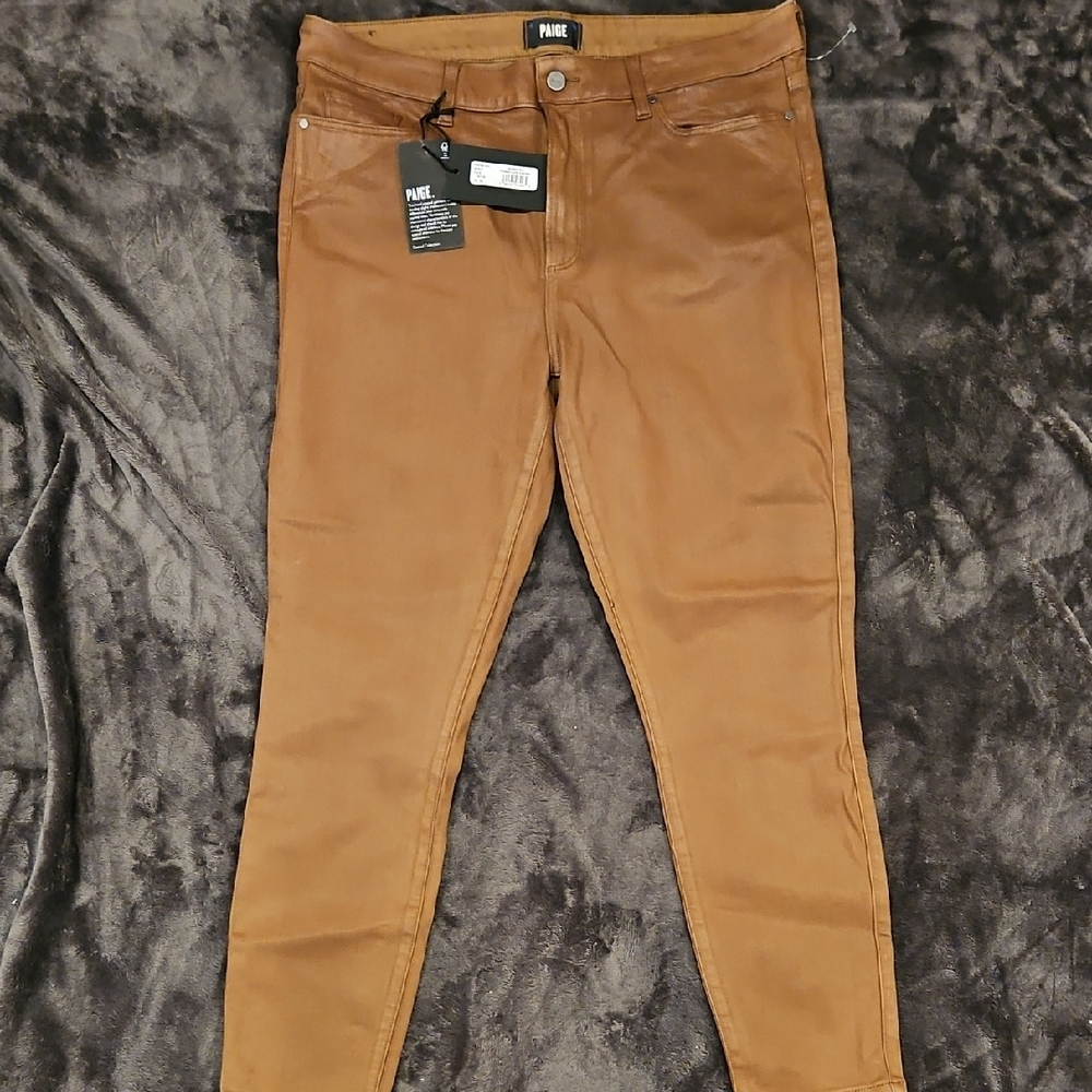 PAIGE Women's Tan Skinny Jeans
